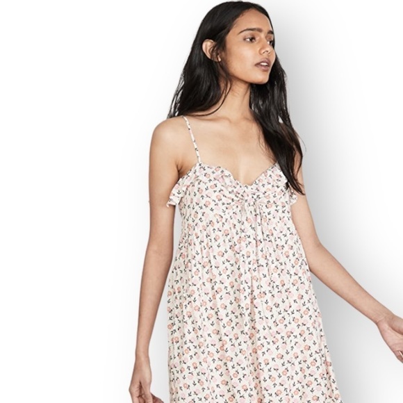 Capulet Josette Cream Pink Dotted Micro Floral Babydoll Mini Dress NWT - Picture 11 of 14